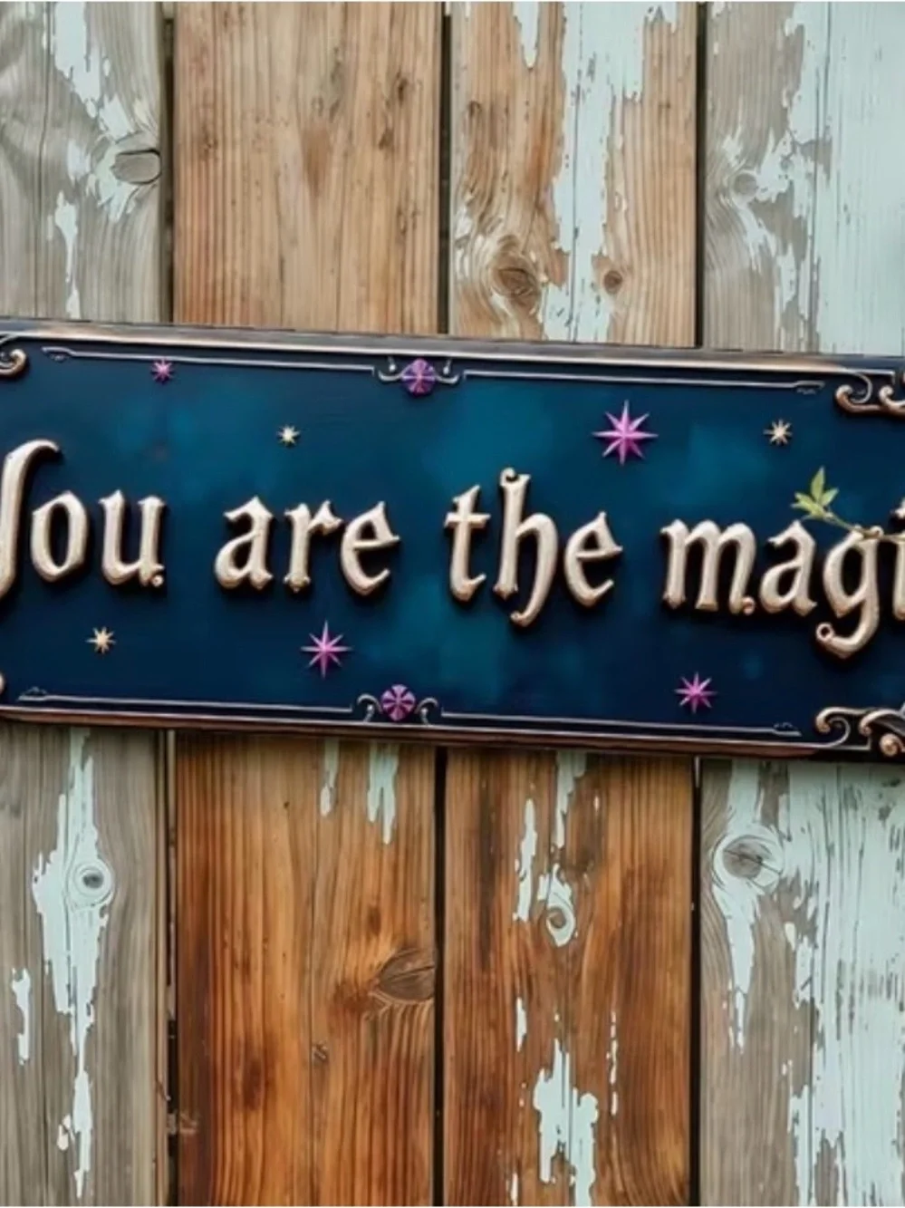 Alice & Wonderland Quote You Are The Magic Blue Wood DecorativeWall Sign